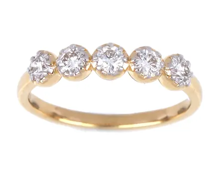 Band ring, round stones, Ref. NCR2228