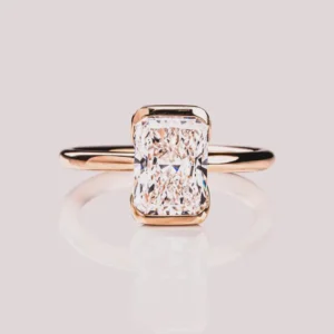 Radiant Cut Moissanite Half Eternity Ring