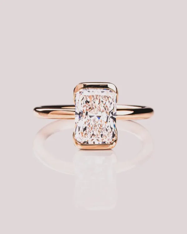 Radiant Cut Moissanite Half Eternity Ring